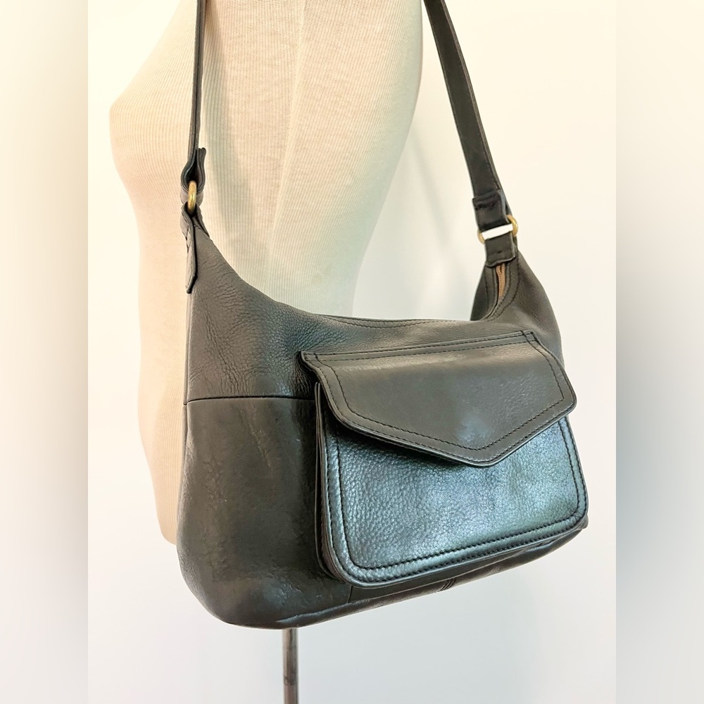 Fossil Black Leather Shoulder Bag Vintage Style 75082 - Picture 12 of 15